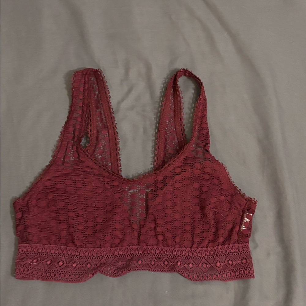 Lace Bralette in Burgundy